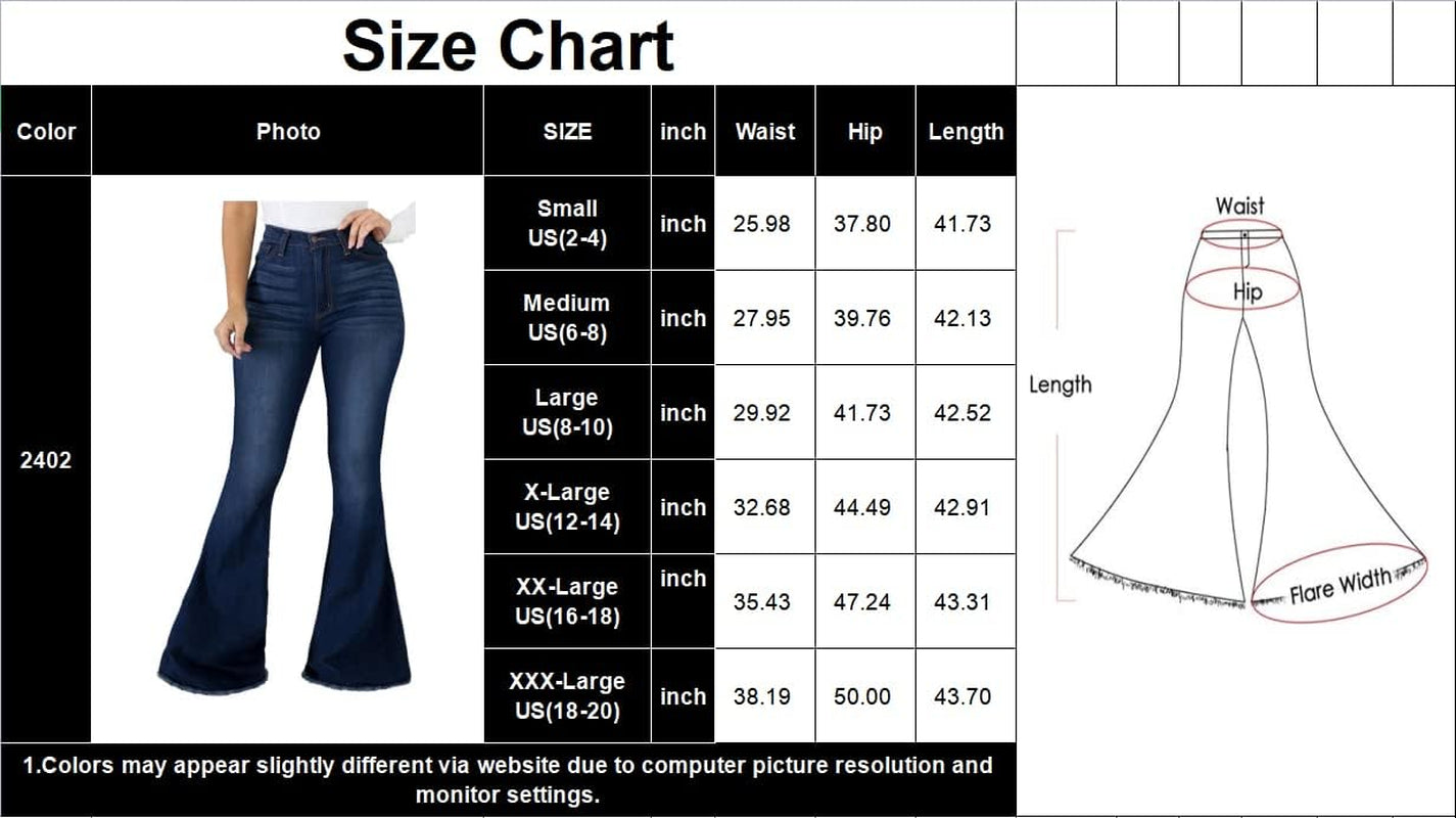 Bell Bottom Jeans for Women Ripped High Waisted Classic Flared Pants